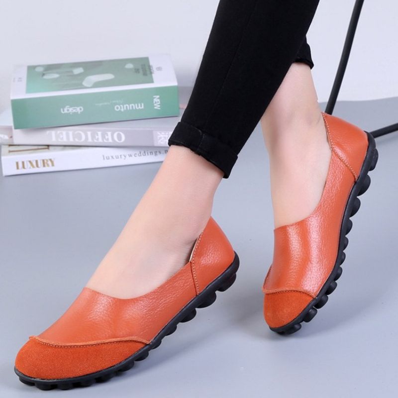 Slip-On Στρογγυλά Ίσια Παπούτσια Με Χαμηλό Τακούνι (1-3Cm) Λεπτά Παπούτσια