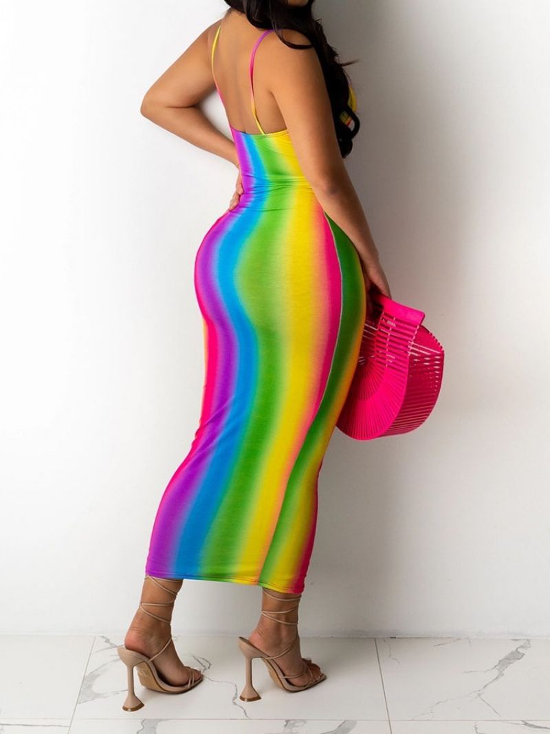 Εκτύπωση Αμάνικο Φόρεμα Bodycon Ντεγκραντέ Για Όλες Τις Εποχές