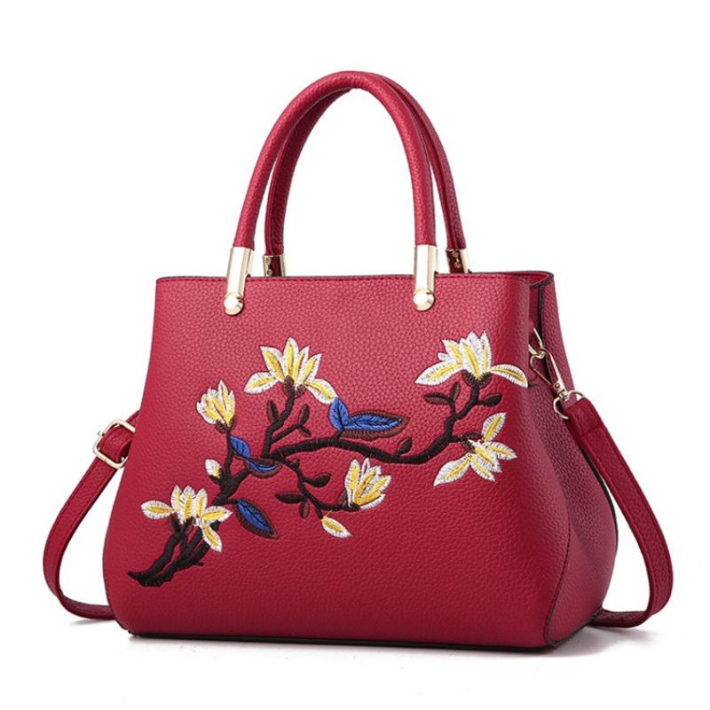 Τσάντες Pu Floral Ebroidery Tote