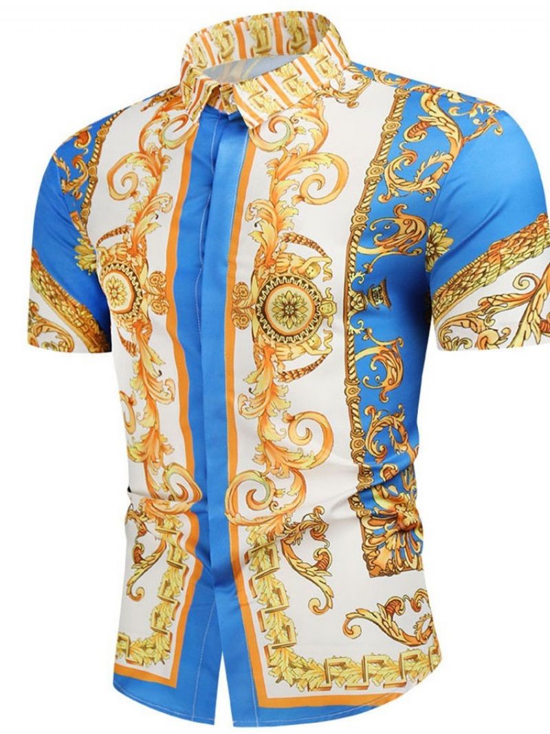 Ανδρικό Λεπτό Πουκάμισο Ethnic Floral Print