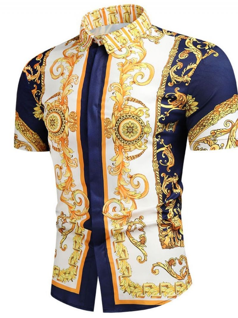 Ανδρικό Λεπτό Πουκάμισο Ethnic Floral Print