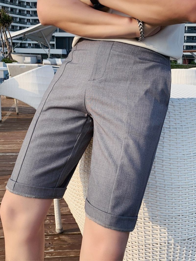Ανδρικό Casual Σορτς Με Ίσια Τσέπη Με Φερμουάρ Στη Μέση